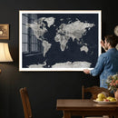 Colorful Watercolor World Map Canvas Print – Vibrant Framed