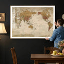 Vintage Detailed World Map Wall Art Canvas Print – Antique by MyGreatCanvas | Canvas Wall Art Prints | Photo Prints & Wall Decor