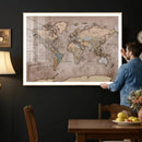 Grunge World Map Canvas Wall Art - Vintage Aged World Map by MyGreatCanvas | Canvas Wall Art Prints | Photo Prints & Wall Decor