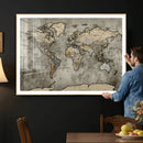 World Map Canvas Print – Detailed Map of the World Wall Art