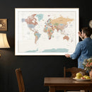 Pastel Colors World Map Wall Art Canvas Print by MyGreatCanvas | Canvas Wall Art Prints | Photo Prints & Wall Decor