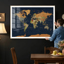 Modern World Map Canvas Print – Framed Detailed Map of the by MyGreatCanvas | Canvas Wall Art Prints | Photo Prints & Wall Decor