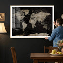 Detailed World Map Wall Art Print - Large Framed World Map