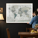 Neutral Vintage World Map Canvas Wall Art Print, Classic Map by MyGreatCanvas | Canvas Wall Art Prints | Photo Prints & Wall Decor