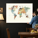 Framed World Map Wall Art Canvas Print for Living Room and by MyGreatCanvas | Canvas Wall Art Prints | Photo Prints & Wall Decor