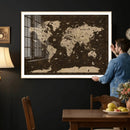 Colorful World Map Canvas Wall Art with Landmarks – Framed by MyGreatCanvas | Canvas Wall Art Prints | Photo Prints & Wall Decor