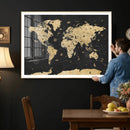 Vintage Blue and Brown World Map Canvas Wall Art – Framed by MyGreatCanvas | Canvas Wall Art Prints | Photo Prints & Wall Decor