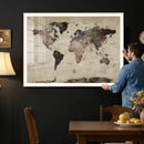 Neutral Watercolor World Map Canvas Wall Art – Framed Earth by MyGreatCanvas | Canvas Wall Art Prints | Photo Prints & Wall Decor