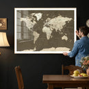 Vintage World Map Canvas Print – Framed Travel Map Wall Art