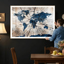 Rustic World Map Canvas Print – Framed Wall Art for Couples, by MyGreatCanvas | Canvas Wall Art Prints | Photo Prints & Wall Decor