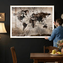 Black and White World Map Canvas Print – Framed Wall Art for by MyGreatCanvas | Canvas Wall Art Prints | Photo Prints & Wall Decor