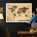 Navy Blue and Gold World Map Canvas Print – Framed Luxury by MyGreatCanvas | Canvas Wall Art Prints | Photo Prints & Wall Decor