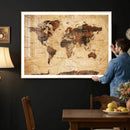 Modern Red and Gray World Map Canvas Print – Framed Wall Art by MyGreatCanvas | Canvas Wall Art Prints | Photo Prints & Wall Decor