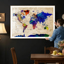 Watercolor World Map Canvas Print – Framed Wall Art for by MyGreatCanvas | Canvas Wall Art Prints | Photo Prints & Wall Decor