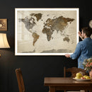 Vintage World Map Canvas Wall Art – Framed Travel Map for by MyGreatCanvas | Canvas Wall Art Prints | Photo Prints & Wall Decor