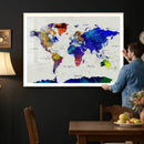 World Map Wall Art Canvas Print, Modern Decorative Framed by MyGreatCanvas | Canvas Wall Art Prints | Photo Prints & Wall Decor