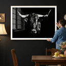 Black Bull Wall Art Canvas Print, Dark Longhorn Portrait by MyGreatCanvas | Canvas Wall Art Prints | Photo Prints & Wall Decor