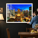 Chicago Wall Art Canvas Print - Chicago City Downtown Night by MyGreatCanvas | Canvas Wall Art Prints | Photo Prints & Wall Decor