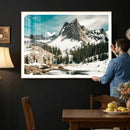Snowy Mountain Wall Art Canvas Print, Alpine Pine Forest by MyGreatCanvas | Canvas Wall Art Prints | Photo Prints & Wall Decor