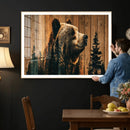 Rustic Bear Wall Art Canvas Print – Woodland Wildlife by MyGreatCanvas | Canvas Wall Art Prints | Photo Prints & Wall Decor