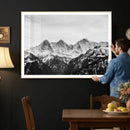 Black and White Mountain Wall Art Canvas Print, Snowy Alpine by MyGreatCanvas | Canvas Wall Art Prints | Photo Prints & Wall Decor