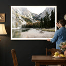 Lake Braies Alpine Landscape Wall Art Canvas Print, by MyGreatCanvas | Canvas Wall Art Prints | Photo Prints & Wall Decor