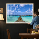 Caribbean Ocean Pier Seascape Wall Art Canvas Print, by MyGreatCanvas | Canvas Wall Art Prints | Photo Prints & Wall Decor