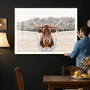 Texas Longhorn Bull Wall Art Canvas Print, Rustic Western by MyGreatCanvas | Canvas Wall Art Prints | Photo Prints & Wall Decor