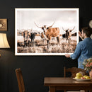 Texas Longhorn Cattle Wall Art Canvas Print, Sepia Western by MyGreatCanvas | Canvas Wall Art Prints | Photo Prints & Wall Decor