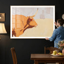 Minimal Longhorn Bull Wall Art Canvas Print, Neutral Western by MyGreatCanvas | Canvas Wall Art Prints | Photo Prints & Wall Decor