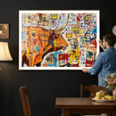 Basquiat Style Bull Graffiti Wall Art Canvas Print, Street by MyGreatCanvas | Canvas Wall Art Prints | Photo Prints & Wall Decor