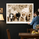 Western Longhorn Herd Wall Art Canvas Print, Sepia Texas by MyGreatCanvas | Canvas Wall Art Prints | Photo Prints & Wall Decor