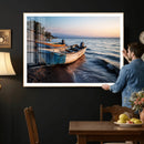 Coastal Fishing Boats Wall Art Canvas Print, Sunset Beach by MyGreatCanvas | Canvas Wall Art Prints | Photo Prints & Wall Decor