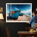 Coastal Fishing Boats Wall Art Canvas Print, Sunset Beach by MyGreatCanvas | Canvas Wall Art Prints | Photo Prints & Wall Decor