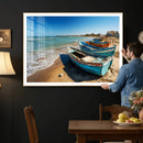 Coastal Fishing Boats Wall Art Canvas Print, Sunset Beach by MyGreatCanvas | Canvas Wall Art Prints | Photo Prints & Wall Decor