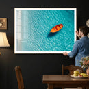 Minimalist Boat Wall Art Canvas Print, Aerial Sea Landscape by MyGreatCanvas | Canvas Wall Art Prints | Photo Prints & Wall Decor