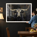 Rustic Longhorn Bull Wall Art Canvas Print – Vintage Western by MyGreatCanvas | Canvas Wall Art Prints | Photo Prints & Wall Decor