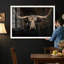Vintage Longhorn Bull Wall Art Canvas Print – Rustic Western by MyGreatCanvas | Canvas Wall Art Prints | Photo Prints & Wall Decor