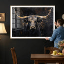 Abstract Longhorn Bull Wall Art Canvas Print – Rustic by MyGreatCanvas | Canvas Wall Art Prints | Photo Prints & Wall Decor