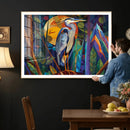 Colorful Heron Wall Art Canvas Print Tropical Bird Abstract by MyGreatCanvas | Canvas Wall Art Prints | Photo Prints & Wall Decor