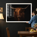 Highland Cow Wall Art Canvas Print – Moody Dark Rustic by MyGreatCanvas | Canvas Wall Art Prints | Photo Prints & Wall Decor
