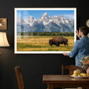 Bison in Mountain Landscape Wall Art Canvas Print – Western by MyGreatCanvas | Canvas Wall Art Prints | Photo Prints & Wall Decor