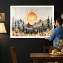 Boho Mountain Landscape Large Wall Art, Horizontal Gold by MyGreatCanvas | Canvas Wall Art Prints | Photo Prints & Wall Decor