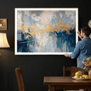 Blue Gold Abstract Large Framed Canvas Wall Art, Modern by MyGreatCanvas | Canvas Wall Art Prints | Photo Prints & Wall Decor