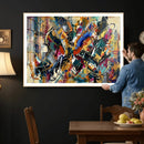 Geometric Abstract Wall Art Canvas Print, Orange Blue by MyGreatCanvas | Canvas Wall Art Prints | Photo Prints & Wall Decor