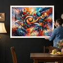 Geometric Abstract Wall Art Canvas Print, Orange Blue by MyGreatCanvas | Canvas Wall Art Prints | Photo Prints & Wall Decor