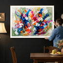 Geometric Abstract Wall Art Canvas Print, Orange Blue by MyGreatCanvas | Canvas Wall Art Prints | Photo Prints & Wall Decor