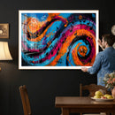 Geometric Abstract Wall Art Canvas Print, Orange Blue by MyGreatCanvas | Canvas Wall Art Prints | Photo Prints & Wall Decor