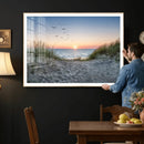 Sandy Dune Path Sunset Canvas Wall Art — Seagulls Beach by MyGreatCanvas | Canvas Wall Art Prints | Photo Prints & Wall Decor
