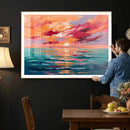 Bold Palette Knife Ocean Sunset Canvas — Orange Pink Teal by MyGreatCanvas | Canvas Wall Art Prints | Photo Prints & Wall Decor